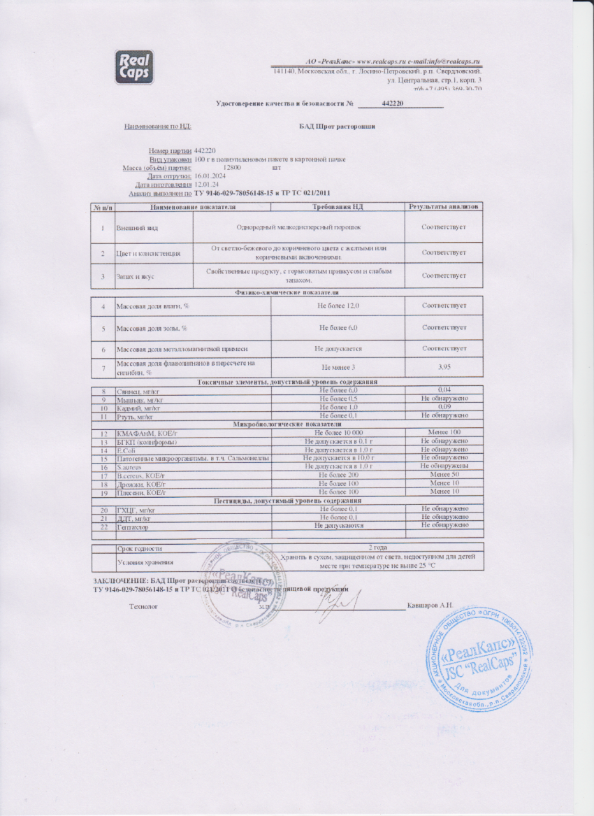 Паспорт №012024